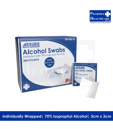 Assure alcohol swab 3cmx3cm sterile 40boxes/ctn