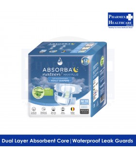 ABSORBA Nateen Maxi Plus Adult Diapers 10s