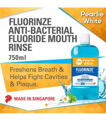 Pearlie White Fluorinze Anti-bacterial Fluoride Mouth Rinse 750ml