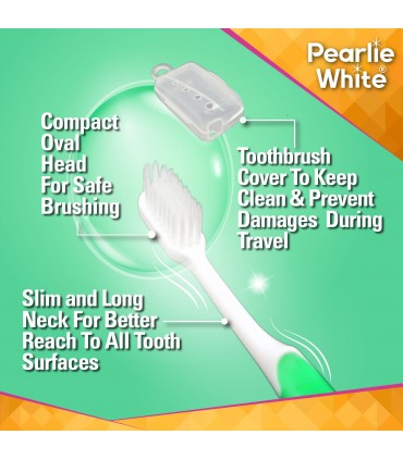 PEARLIE WHITE BrushCare Sensitive Toothbrush, Extra Soft Bristles, 1 Piece