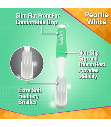 PEARLIE WHITE BrushCare Sensitive Toothbrush, Extra Soft Bristles, 1 Piece
