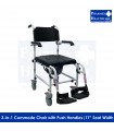 ASSURE REHAB Aluminium Shower Commode Chair with Push Handles (AR-0234)