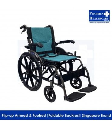 AR-0811 18-inch Aluminium Wheelchair – Flip-Up Arm & Footrests