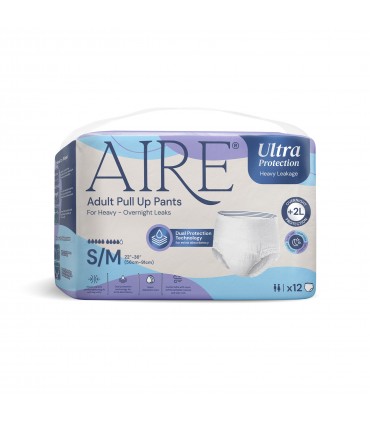 Aire Ultra Protection Adult Diaper Pull Up Pants, 12 Pcs/Bag, 3 Available Sizes