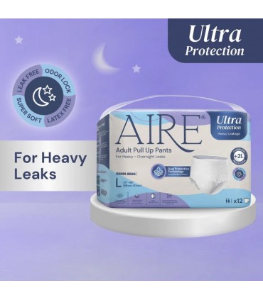 AIRE Ultra Protection Adult Diaper Pull Up Pants (8 bags/ctn, 3 Available Sizes)
