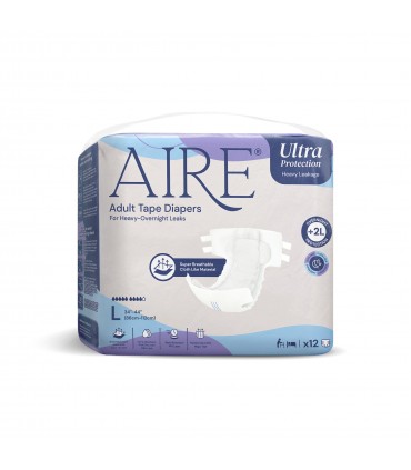 AIRE Ultra Protection Adult Tape Diapers (12 Pcs/Bag, 3 Available Sizes)