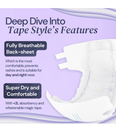 AIRE Ultra Protection Adult Tape Diapers (12 Bags/Ctn, 3 Available Sizes)