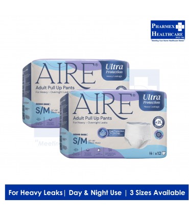Aire Ultra Protection Adult Diaper Pull Up Pants, 12 Pcs/Bag, 3 Available Sizes