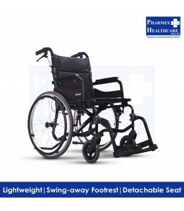 SOMA 215 Ultra Lightweight Wheelchair (18'') - Flat Black