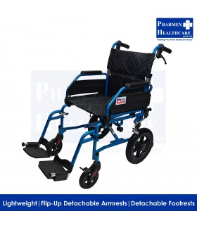 AR-0195 Lightweight Aluminium Pushchair - Detachable Arm/Footrests, 18"