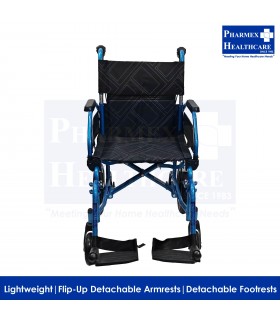 AR-0195 Lightweight Aluminium Pushchair - Detachable Arm/Footrests, 18"