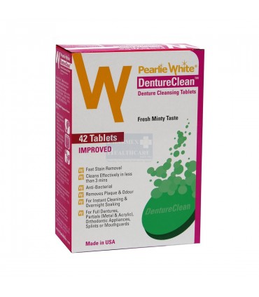 Denture Clean Tablets (Pearlie White), 42 Tablets/Box, Per Box