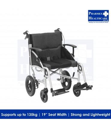 AR-0802 19-inch Aluminium Pushchair – Adjustable Arm & Detachable Footrests