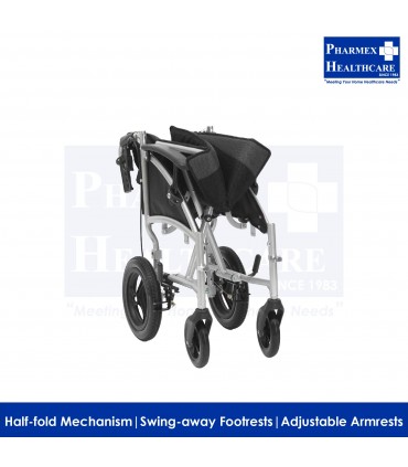AR-0802 19-inch Aluminium Pushchair – Adjustable Arm & Detachable Footrests