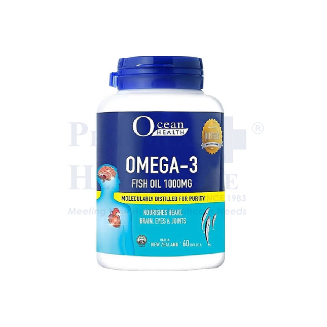 Ocean Health Omega-3 Fish Oil Softgel 1000mg, 60/180 softgels