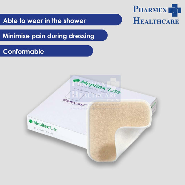Mepilex Border Lite 10x10cm (5's/Box)