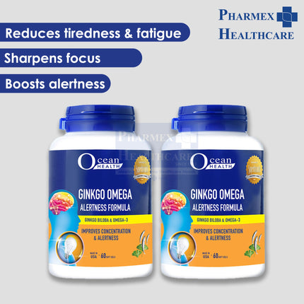 Ocean Health Ginkgo Omega Alertness Formula, 60 softgels