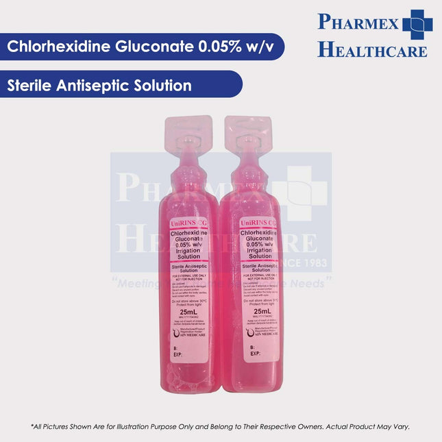 UNIRINS Chlorhexidine Gluconate 0.05% w/v Irrigation Solution, 25ml