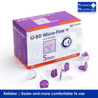 BD Micro-Fine™ + Pen Needles 0.25mm (31G) x 5mm, 100s/Box