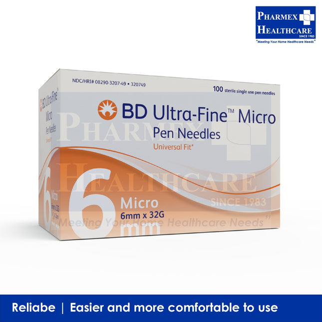 BD Ultra-Fine™ Micro Pen Needles 32G x 6mm (1/4"), 100's/Box