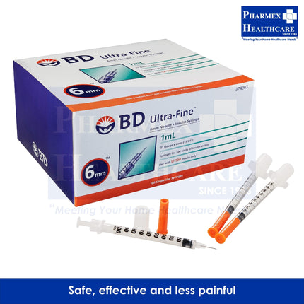 BD Ultra-Fine 31G x 6mm Insulin Syringe, 100's/Box - 1469