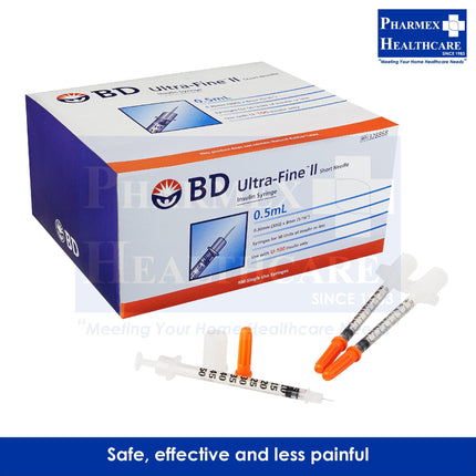 BD Ultra-Fine II 30G x 8mm Insulin Syringe, 100's/Box - 1480
