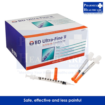 BD Ultra-Fine II 30G x 8mm Insulin Syringe, 100's/Box - 1481