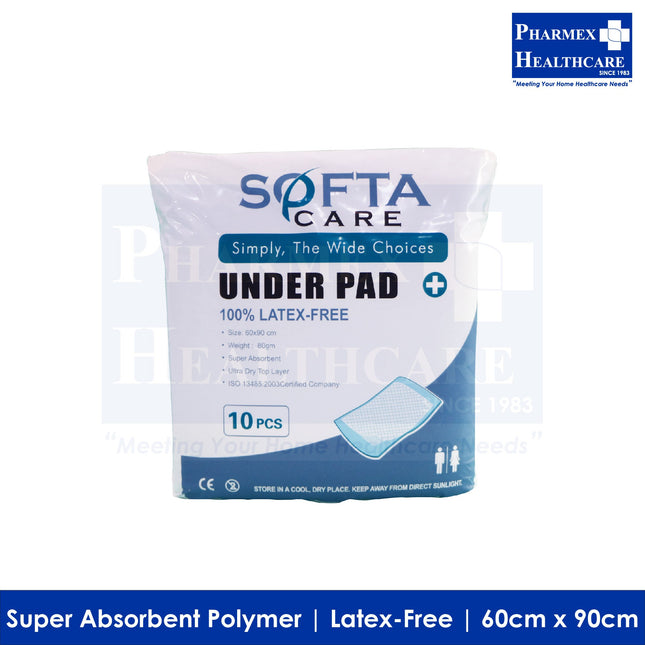 SOFTACARE Underpads (60cm x 90cm, 10 Pcs/Pkt)