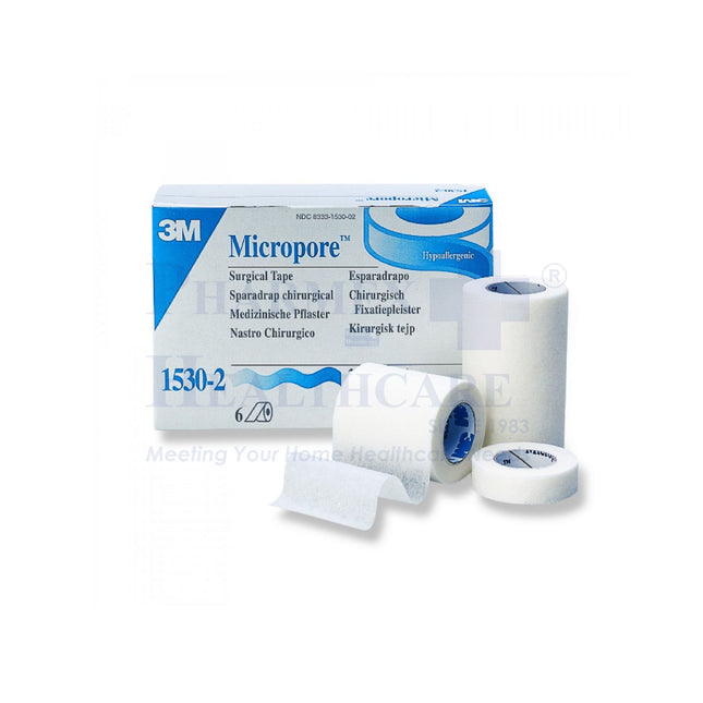 3M Micropore Surgical Tape, 02-Inch x 9.1m, 3M-1530-2, 1 Rol