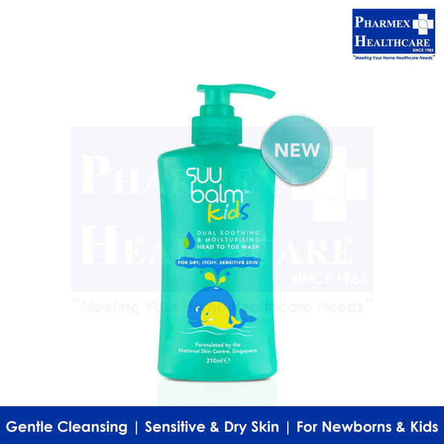 SUU BALM Kids Dual Soothing & Moisturising Head-to-Toe Body Wash (210ml & 420ml) - 1901