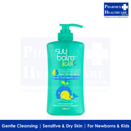 SUU BALM Kids Dual Soothing & Moisturising Head-to-Toe Body Wash (210ml & 420ml) - 1902