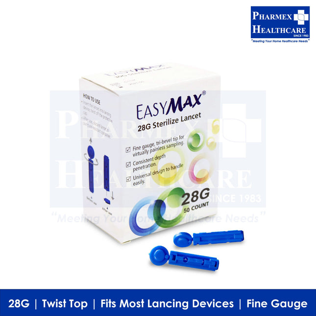 EASYMAX Sterilize Lancet 28G (50 Pce/Box)