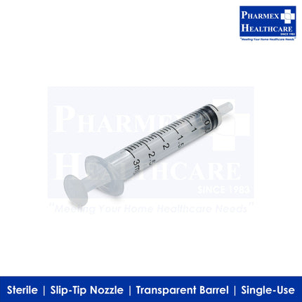 NIPRO Syringes Without Needle Luer Slip (5 Available Sizes) - 2802-2