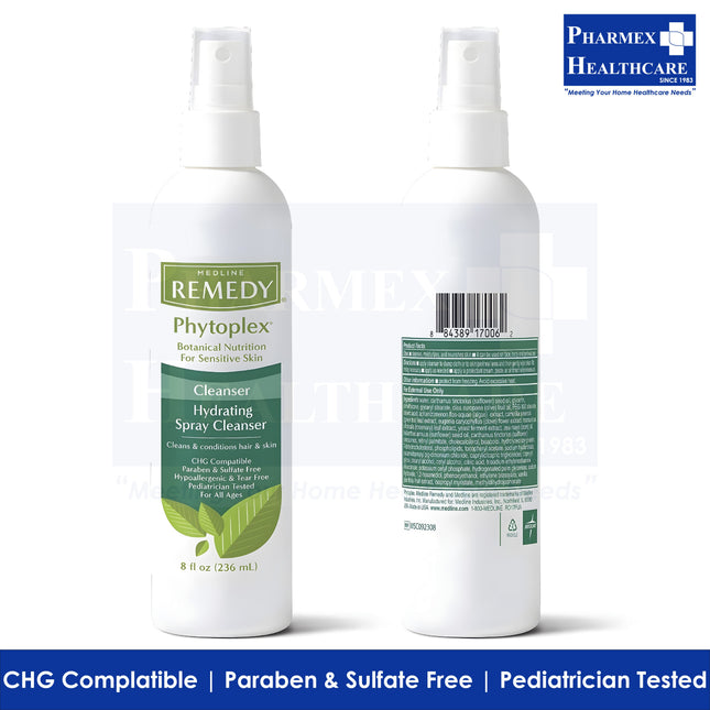 MEDLINE REMEDY Phytoplex No-Rinse Hydrating Spray Cleanser, 8oz