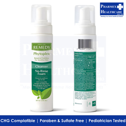 MEDLINE REMEDY Phytoplex Hydrating No-Rinse Foam Cleanser, 8oz