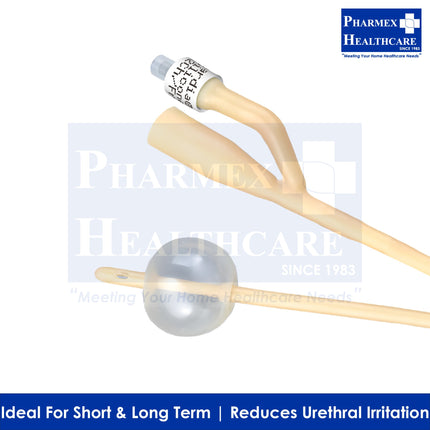 BARDIA Foley Catheter, Silicone-Elastomer Coated, 2 Way, 10ml Balloon, 10pcs/Box - 1378