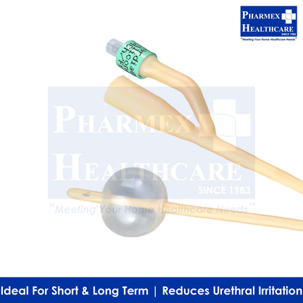 BARDIA Foley Catheter, Silicone-Elastomer Coated, 2 Way, 10ml Balloon, 10pcs/Box - 1379