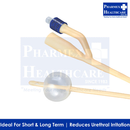 BARDIA Foley Catheter, Silicone-Elastomer Coated, 2 Way, 10ml Balloon, 10pcs/Box - 1389