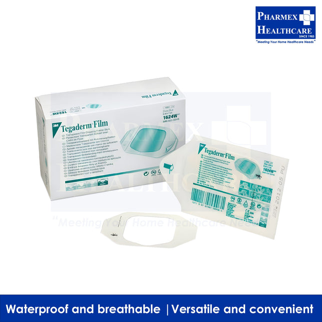3M Tegaderm Transparent Film Dressing, 6cm x 7cm, 1624W-1