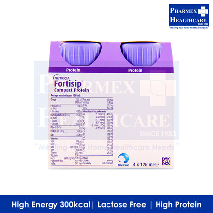 NUTRICIA Fortisip Compact Protein 4 × 125ml (3 Available Flavours) - 318-2