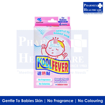 Kool Fever Cooling Gel Sheets - Babies (0-2 Years Old) (4's/pack)