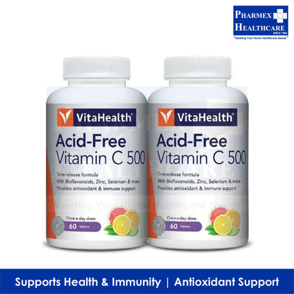 VITAHEALTH Acid-Free Vitamin C 500, 60's - 3094
