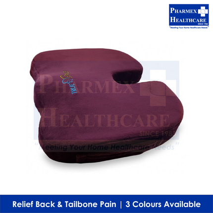 TRUE RELIEF Memory Foam Ortho- Seat Cushion (Available in 3 Colours)