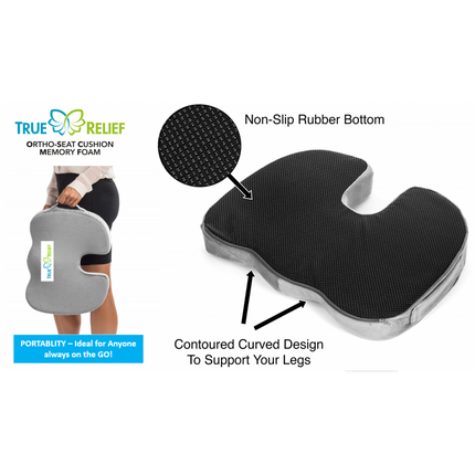 TRUE RELIEF Memory Foam Ortho- Seat Cushion (Available in 3 Colours) - 287-3