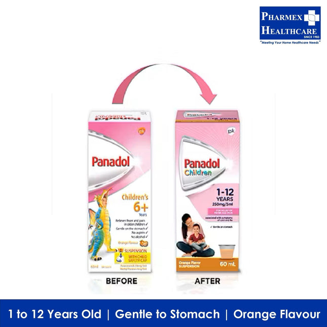 Panadol Children's Suspension 1-12 Years (60ml), (Single / Twin Pack)