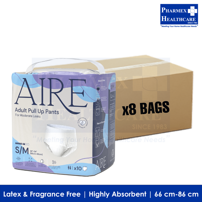 Aire Adult Pull Up Pants (10 Pcs/Bag, 3 Available Sizes) - Carton - 3593