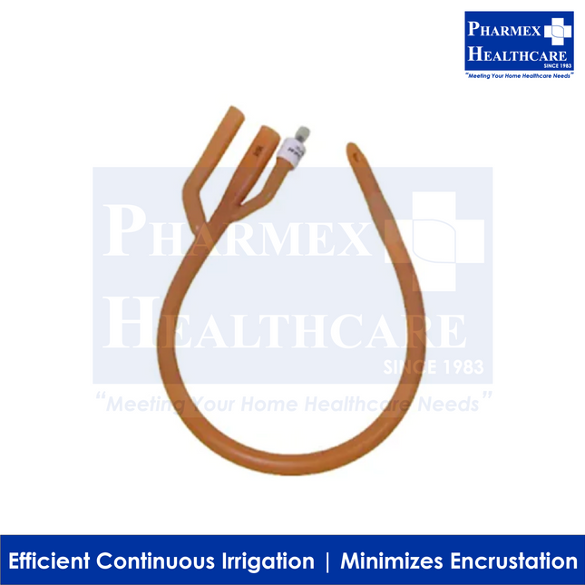 BARDIA Foley Catheter, Silicone-Elastomer Coated, 3 Way, 30ml Balloon, 10pcs/Box