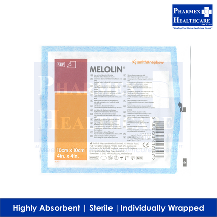 SMITH & NEPHEW Melolin Absorbent Dressings, per piece - 3873