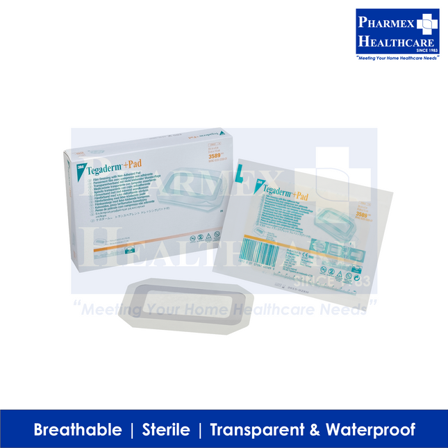 3M Tegaderm Dressing, Transparent Film with Pad, 9cm x 15cm, 1 Pcs