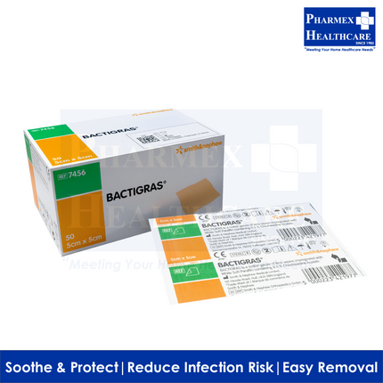 SMITH & NEPHEW Bactigras Medicated Paraffin Gauze Dressing, 1 Pcs